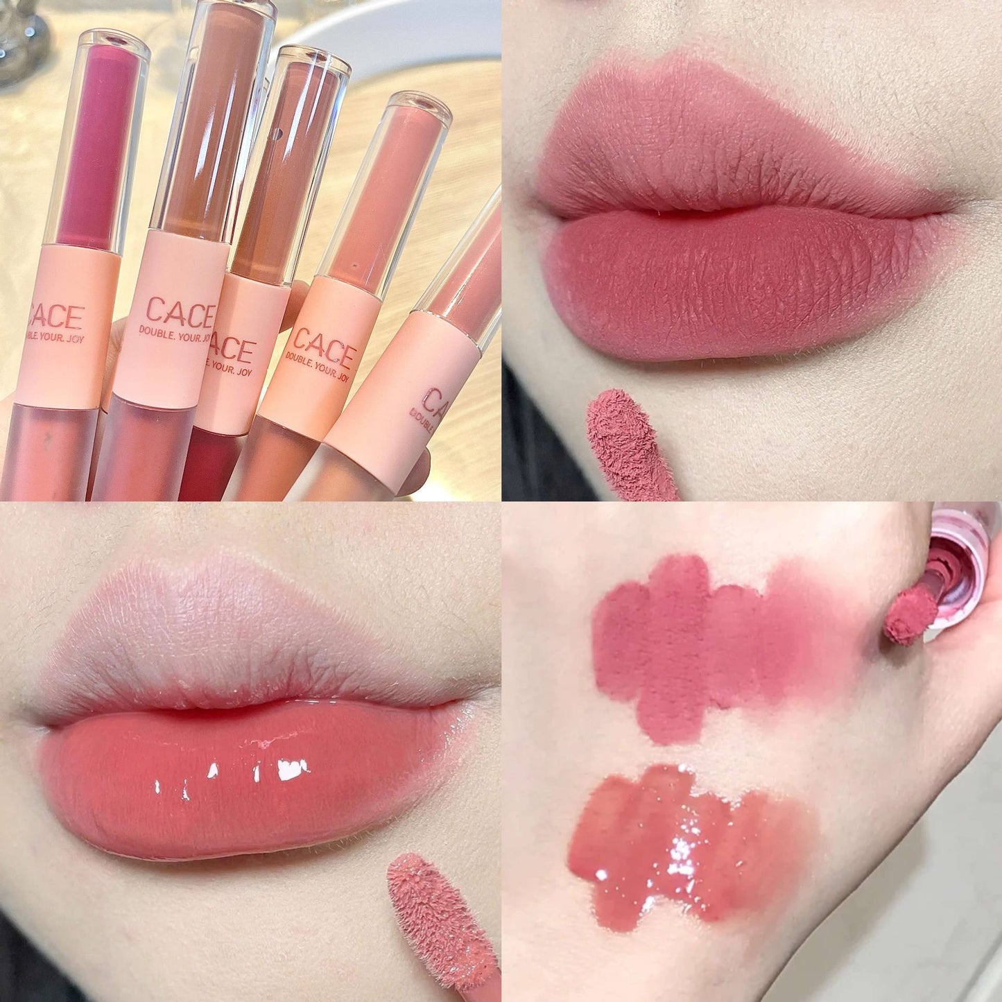 Double Ended Lip Gloss Matte and Glossy Finish