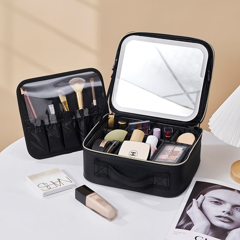 LED Illuminated Makeup Case with Mirror
