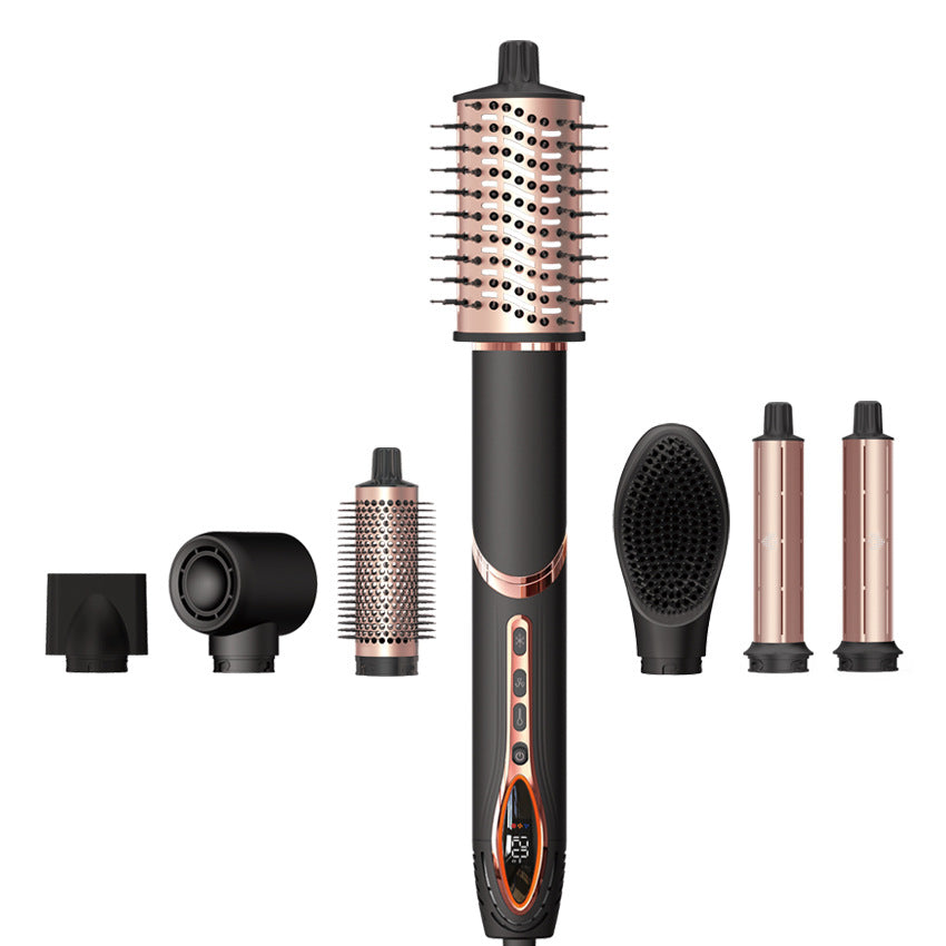 Professional 7-in-1 Hair Styler with Hot Air Comb and Curling Wand