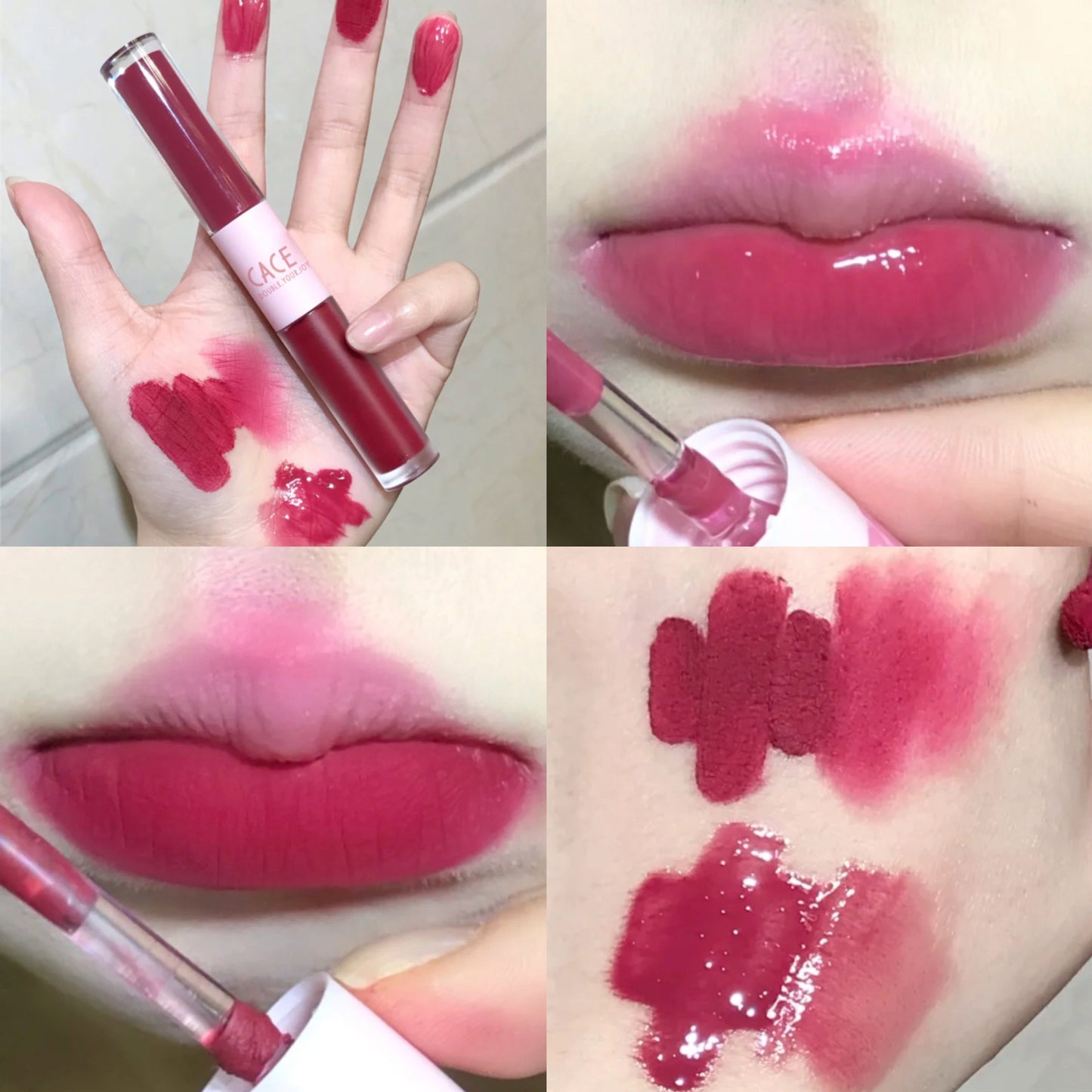 Double Ended Lip Gloss Matte and Glossy Finish