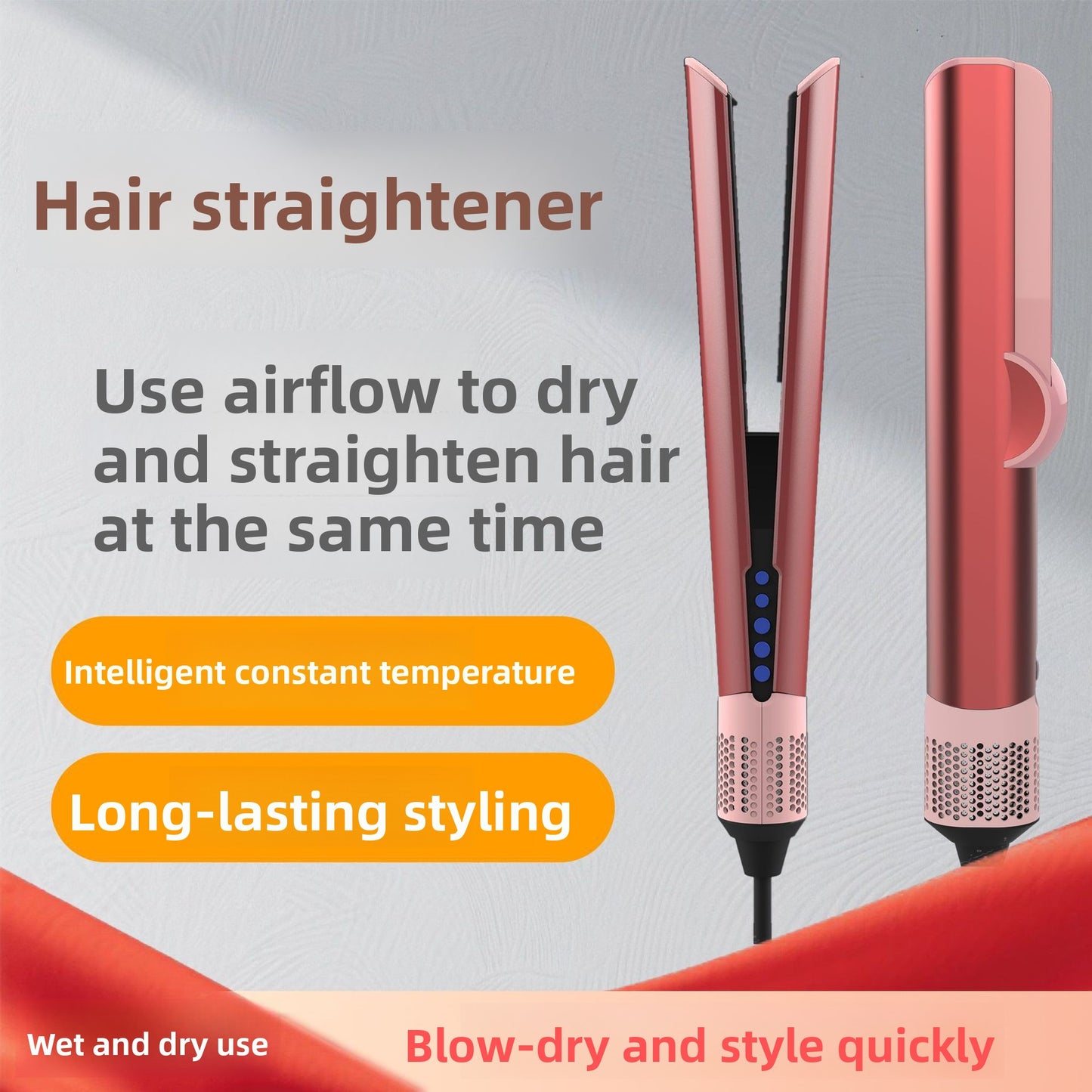 Hair Dryer and Straightener 2 in 1 Styling Tool